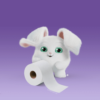 Fluff with a purple background