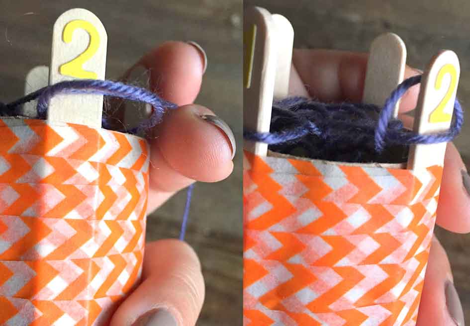 DIY with a toilet paper roll - learn to knit what you need step 3